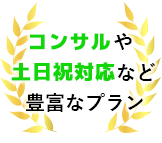 コンサルや土日祝対応など豊富なプラン